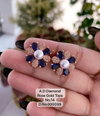 AD Diamond Silver And Rose Gold Tops Earrings Catalog
